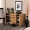 Baxton Studio Gisela Modern and Contemporary Oak Brown Finished Wood 3-Door Shoe Storage Cabinet 190-11992-ZORO - alternate 2